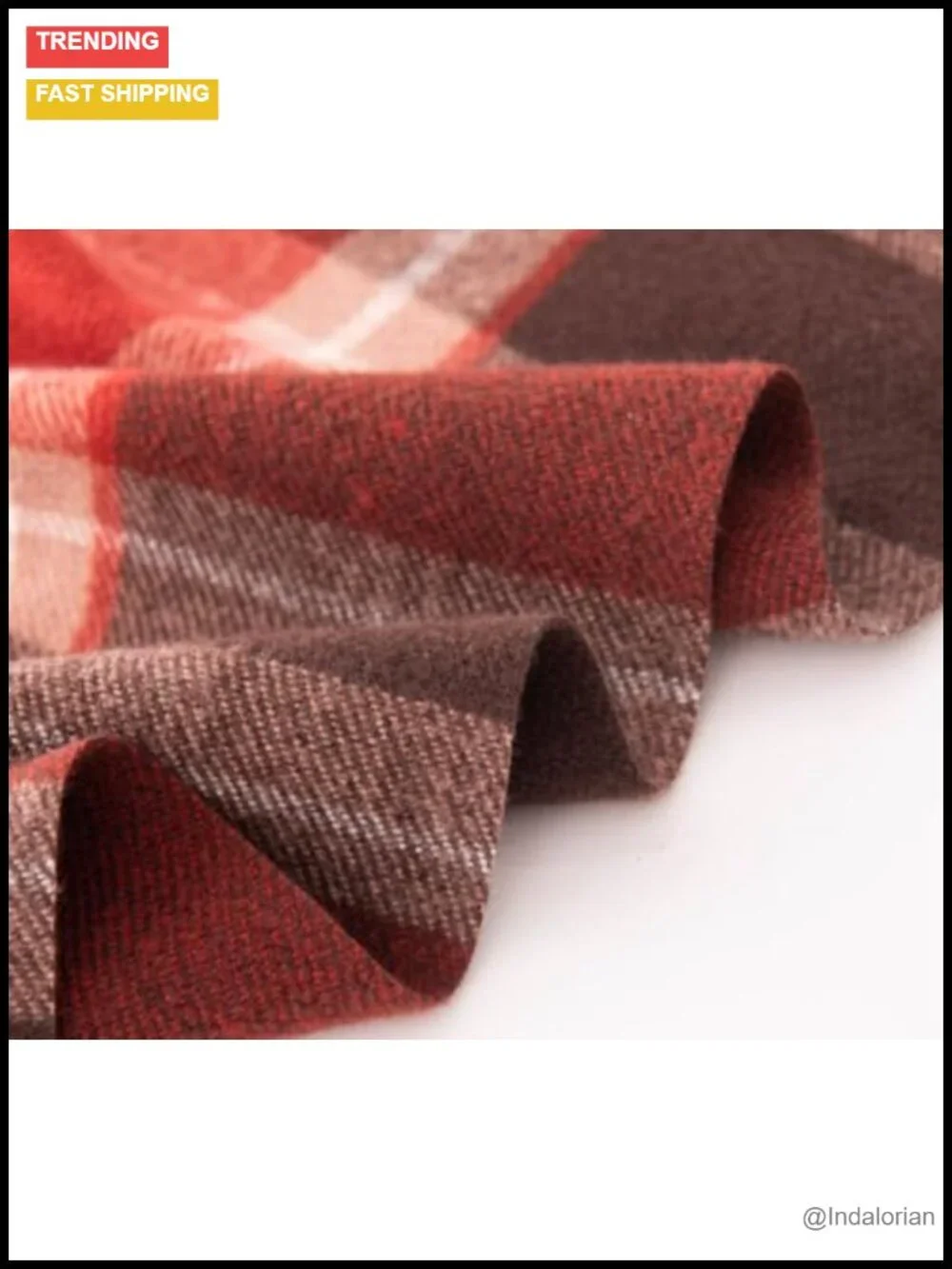 Winter Fringe Scarf Plaid Wrap Shawl Oversized Blanket Scarf